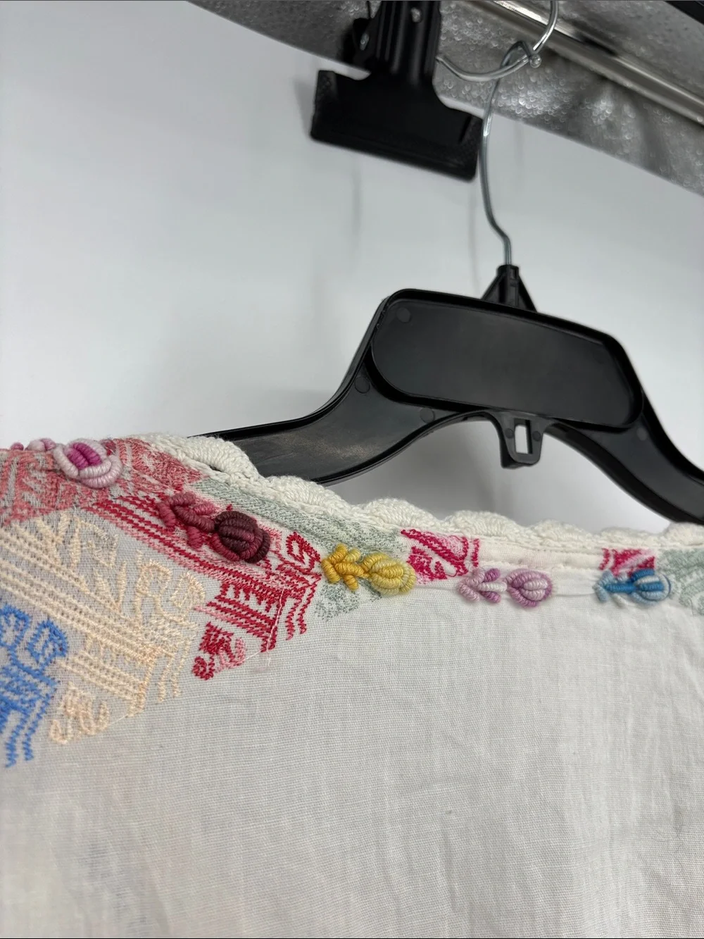 Free People Misty Meadow Embroidered flare sleeve Boho Dress size 4